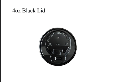 4oz black PS LID 1.5g (1 BOX OF 1000 PIECES) image 0