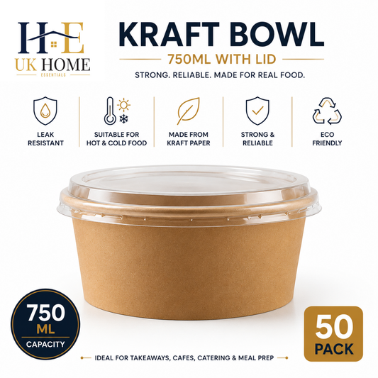 750 ml Round Kraft Bowls 12X50 (1 BOX of 12 PACK)