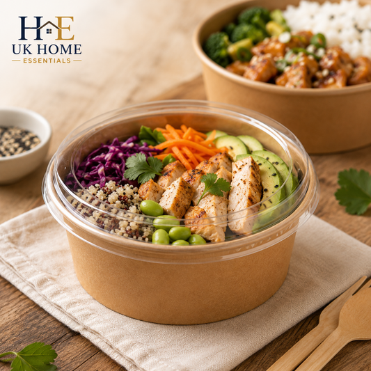 900ml Kraft Paper Bowls – Large Takeaway Bowls for Ramen, Biryani & Big Portions