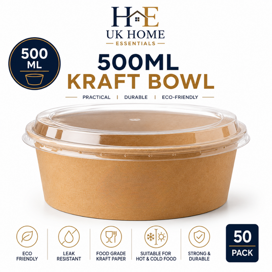 500 ml Round Kraft Bowl 50X12 (1 Box of 12 Packs)