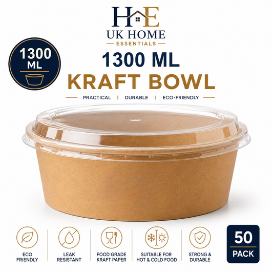 1300 ml Round Kraft Bowls 50X12 (1 BOX of 12 PACK)