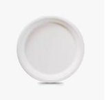 7" Round Bagasse Plates 50X12 (1 Box of 12 Packs) image 0