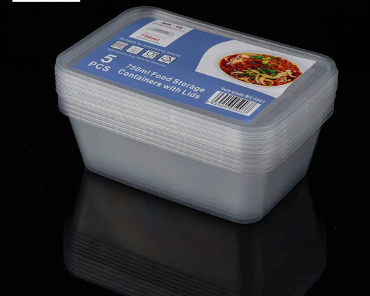 Plastic Food Container - 750ML PCS 5 (BOX QNTY 48) image 0