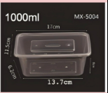 Plastic Food Container - 1000ML PAK 4 image 0