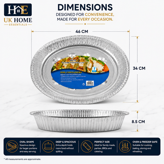 AF4680 Large Deep Aluminium Foil Tray (46.8x34x8cm)