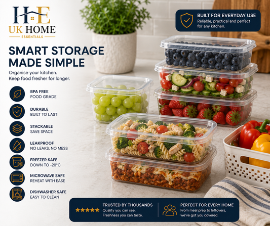 650ml Transparent Plastic Food Containers – Meal Prep & Takeaway