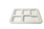 5 Compartment Bagasse Plates 25x12 (1 Box of 12 Packs) image 0