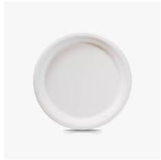 7" Round Bagasse Plates 36X10 (1 Box of 10 Packs) image 0
